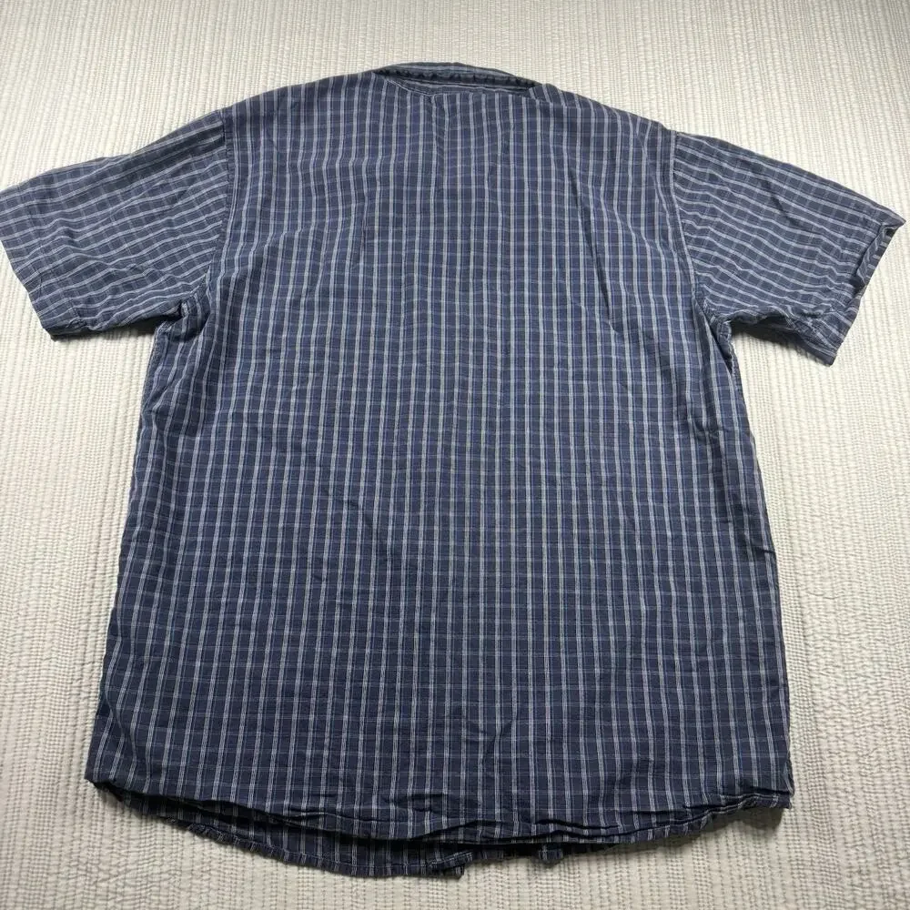 The North Face Shirt Men's L Short Sleeve Blue White Plaid Gorpcore Outdoors